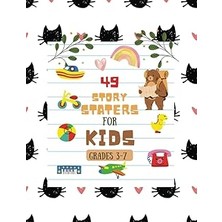 Nacario Story Starters For Boys: Creative Writing Prompts | 8.5 x 11 In | 49 Story Pages | Creativity Gift For Kids | Cats And Hearts.
