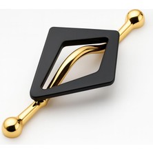 Nacario Altın Siyah Metal Kulp 96 mm Dekoratif Dolap ve Çekmece Kapak Kolu Lüx Mobilya Gold Kulpları
