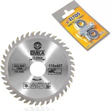 Nacario BADEM10 2'li Set Emka Daire Testere Bıçağı Ahşap Kesme Testeresi 115 mm 40 Diş + Matkap Aparatı