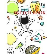 Nacario Independently Published Doodle Astronuat-A4 Sketch Book For Artists, Students & Kids Soft Cover Drawing Copy For Sketching, Colouring & Painting 120 Pages