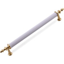 Nacario Beyaz Gold 224MM Metal Mobilya Kulp Modern Dayanıklı Dolap Çekmece Kulbu Dekoratif Mobilya Aksesuarı