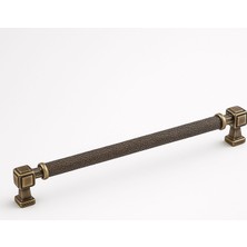 Nacario Talas Antik Sarı 256 mm Tırtıklı Metal Kulp Kapak Kulpu Dayanıklı Kulpları Mobilya Çekmece Dolap