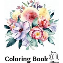Nacario Independently Published Creative Flowers Coloring Book For Adult, 40 Flowers Design, 8.5X11 Inch. 01