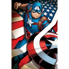 Nacario Prime 3D - Captain America - 300 Parça Puzzle - Metal Kutu