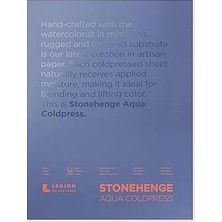 Nacario Stonehenge Aqua Suluboya Bloğu, 63,5 Kg, Soğuk Pres, 12 x 16 Inç, 15 Yaprak, Beyaz