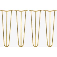 Nacario Martı 71 cm Gold Altın 4'lü Set Metal Masa ve Sehpa Ayağı Dayanıklı Mobilya Yükseltici Destek Modeli