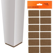 Nacario BADEM10 Nobel Masa Sandalye Parke Zemin Koruyucu Keçe Yapışkanlı Dikdörtgen 35X55 mm (12'li Paket)