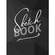 Nacario Black Modern Simple Sketchbook: 8.5"X11" , 100 Sheets