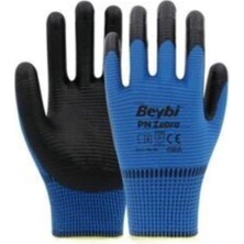 Nacario Beybi Nitril Mavi-Siyah Zebra Işçi Eldiveni 12 Çift