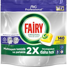 Nacario Fairy Proffesional Hepsi Bir Arada Bulaşık Makinesi Deterjanı Limon Kokulu Kapsül 140 Yıkama