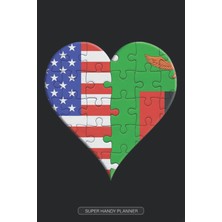 Nacario Planner: American Zambian Flag United Heart Jigsaw Puzzle Flags Of America Zambia