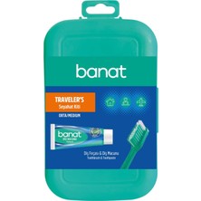 Nacario Banat Travel Kit Diş Fırçası + 15 ml Macun, Orta Boy, Turkuaz