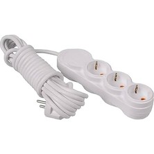Nacario 3lü 2 Metre Grup Priz Uzatma Kablosu, Çocuk Korumalı, Klemensli Topraklı Priz - 3500 Watt, 16 Amper, 250 Volt, Beyaz Renk (2 Metre)