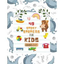 Nacario Independently Published Story Starters For Little Kids: Creative Writing Prompts | 8.5 x 11 In | 49 Story Pages | Creativity Gift For Kids | Cute Blue Dinosaurs