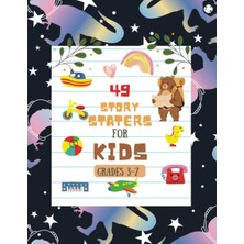 Nacario Story Starters For Boys: Creative Writing Prompts | 8.5 x 11 In | 49 Story Pages | Creativity Gift For Kids | Hand Drawn Seamless Pattern With Cute Dinosaurs In Space Cover