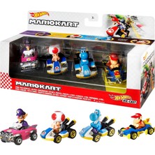 Nacario Hot Wheels Mario Kart Aracı 4'lü Paket, 4'lü Fan-Favorit Karakteri Seti, 1 Özel Model Içerir, 3 Yaş ve Üzeri Çocuklar ve Hayranlar Için Koleksiyon Hediyesi