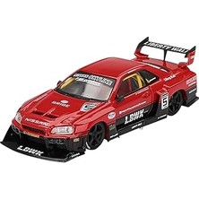 Nacario Mini Gt 1/64 Nissan LB-ER34 Super Silhouette Skyline Kırmızı/siyah (Sağ Kol) Bitmiş Ürün MGT00843-R