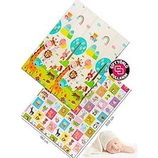 Nacario Circle Toys Neşeli Zürafa +Animals,katlanabilir Oyun Halısı -Ekstra Large - 180X200X1 Cm-Taşıma Çantası Yanında