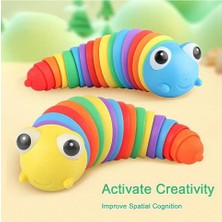 Nacario Circle Toys Kıvrılabilen Renkli Tırtıl - Stres Giderici ve Motor Gelişimi Destekleyen Eğitici Oyuncak