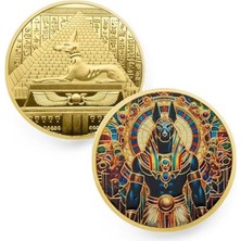 Nacario Solfera Anubis Antik Mısır Mitoloji Koleksiyon Metal Hатıra Parası, Altın/dore, CP004
