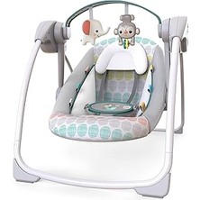 Nacario Bright Starts Bebek Salıncağı, Uyarlanabilir Hız, Kumaş Oyuncaklar, Müzik, Çıkarılabilir Oyuncak Barı, 0-9 Ay 3-9 kg (Tuhaf Vahşi) ile Portatif Otomatik 6 Vitesli
