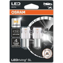 Nacario Osram LED Sinyal Ampulü Ledriving Sl 12V PY21W 7507DYP.02B 4 Yıl Garantili (Takım - 2 Adet