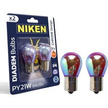Nacario Niken PY21W 93 Turuncu Amber Chorome Diadem BAU15S, 12V, 2'li Paket