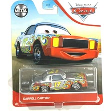 Nacario Pixar Cars Metal Serisi 1:55 Ölçek, Darrell Cartrip (Kırmızı Alevli Gümüş Gövde)