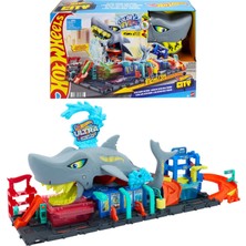 Nacario Hot Wheels Muhteşem Köpek Balığı Araç Yıkama Oyun Seti 1:64 Ölçekte Renk Değiştiren Oyuncak Araba Içeren Hot Wheels Şehri Muhteşem Köpek Balığı Araba Yıkama HTN82