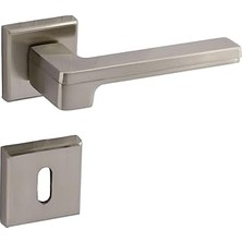 Nacario BADEM10 Funda Lüx Inox Oda Kapı Kolu Rozetli Sürgülü ve Çelik Kapı Sağa Sola Uygun Kapı Kolları Kulpu