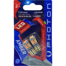 Nacario Photon T10 LED Amber Turuncu Ampul, W5W, 12V, 2'li Paket, Turuncu