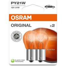 Nacario Osram 7507 PY21 W Sinyal Lambası, Flaş Işığı Double Blister Turuncu 7507-02B