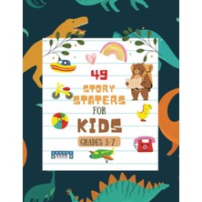 Nacario Story Starters For Boys: Creative Writing Prompts | 8.5 x 11 In | 49 Story Pages | Creativity Gift For Kids | Hand Drawn Seamless Pattern With Dinosaurs Cover