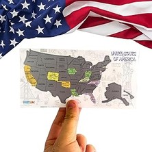Nacario Amerika Gez - Kazı Haritası Magnetli | Gezdiğin Yerleri Kazı | Interaktif Seyahat Haritası | Hediye Seçeneği | 50 Eyalet – Dolap Üzeri Magnet Harita