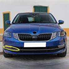 Nacario Ön Tampon Sağ Sis Farı Kapağı Krom Çıtası 5E0853768 Skoda Octavia Mk3 ile Uyumlu 2017-2020