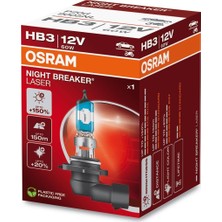 Nacario Osram Ampul Night Breaker Laser Hb3 12V 60W%150'YE Kadar Fazla Işık 150M'YE Kadar Fazla Görüş Açısı,%20'ye Kadar Beyaz Işık 9005NL