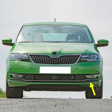 Nacario Ön Tampon Sol Sis Farı Kapağı Kromlu 5JA807681B Skoda Rapid ile Uyumlu 2017-2020