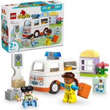 Nacario LEGO Duplo Town Ambulans ve Sürücü 10447-2 Yaş ve Üzeri Çocuklar Için Eğitici ve Yaratıcı Oyuncak Yapım Seti (19 Parça)