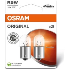 Nacario Osram Orijinal Lıne 12V, R5W, Sinyal Lambası, Metal Taban, Çift Blister Ambalaj (2 Lamba)