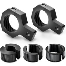 Nacario Nilight 90023B 2'li Paket (Standart) Montaj Braketi Kiti LED Off-Road Işık Dikey Çubuk Boru Kelepçesi Çatı Rulo Kafes Tutucu, 2 Yıl Garanti, Siyah