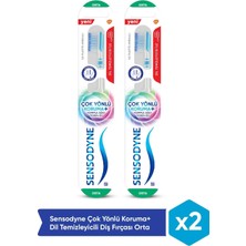 TeknoKapsül Sensodyne Çok Yönlü Koruma+ Dil Temizleyicili Diş Fırçası Orta x 2 Adet