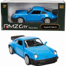 Oyuncak Vitrinim 1:32 Rmz City Alman Klasikleri Serisi Die Cast Çek Bırak Model Araba - Kırmızı Porsche 911 Turbo 3.3