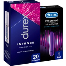 TeknoKapsül Durex Intense Vibe Bullet Titreşimli Pilli Vibratör + Intense Uyarıcı Jel 10 Ml, Avantaj Paketi