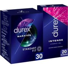 TeknoKapsül Durex Maraton Geciktiricili Prezervatif 30'lu + Durex Intense Uyarıcı Jel 10ML, Büyük Fırsat Paketi