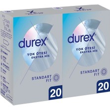 TeknoKapsül Durex Yok Ötesi Ekstra His Ince Prezervatif 40'lı Fırsat Paketi (20+20), Standart Fit