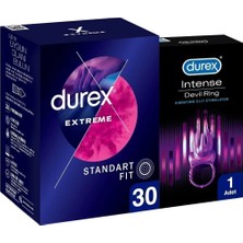 TeknoKapsül Durex Extreme Geciktiricili ve Tırtıklı Prezervatif 30LU +Intense Devil Ring Titreşimli Halka Fırsat Paket
