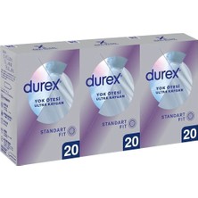 TeknoKapsül Durex Yok Ötesi Ultra Kaygan Ince Prezervatif 60'lı, Süper Fırsat Paketi (20'li Paket x 3 Adet)