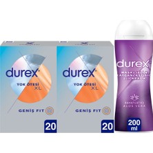 TeknoKapsül Durex Yok Ötesi Ince Prezervatif Xl 40LI (20+20) + Aloe Vera 2si1 Arada Kayganlaştırıcı & Masaj Jeli 200ML