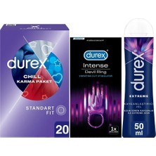 TeknoKapsül Durex Chill Karma Paket Prezervatif 20’li + Little Devil Titreşimli Halka + Durex Extreme Anal Jel 50 ml