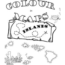 Nacario Independently Published Colour In Maps - Islands - 8.5 x 8.5 Inch - Colouring Book